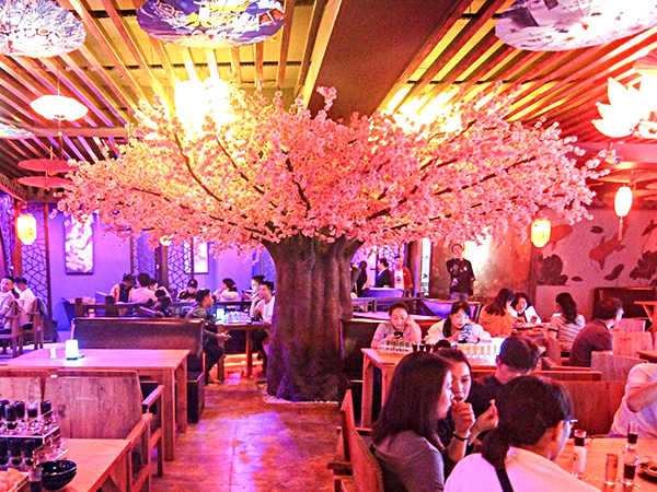 餐廳包柱子櫻花樹案例欣賞